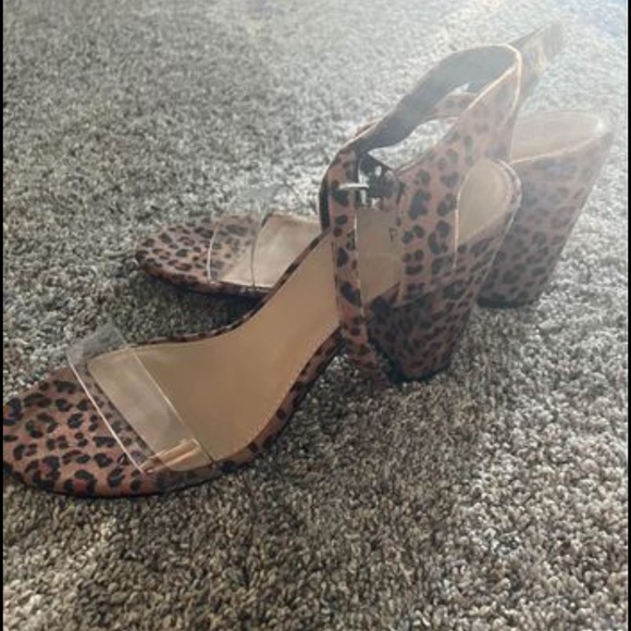 Leopard Print Block Heel - Picture 1 of 1
